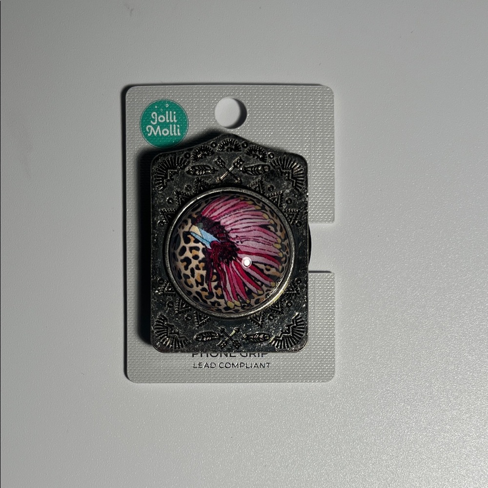 Jolli Molli Phone Grip with Pink and Leopard Design